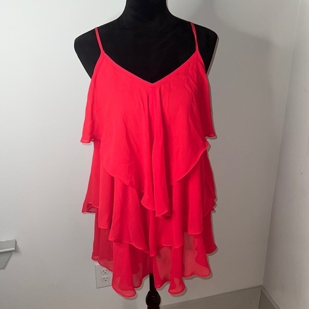 In Bloom by Jongail red‎ tiered chemise baby doll intimates Sz M